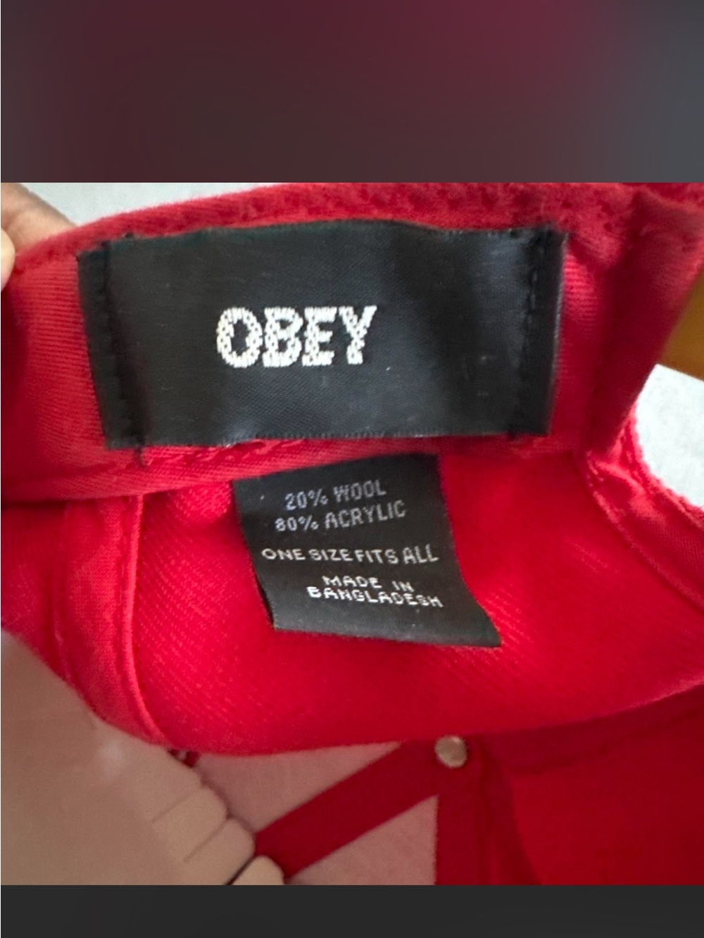 OBEY Posse Snapback Hat - Red and Tan Brim - Picture 3 of 3